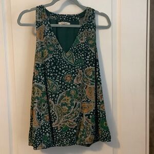 Elegant Green Paisley Tank Top